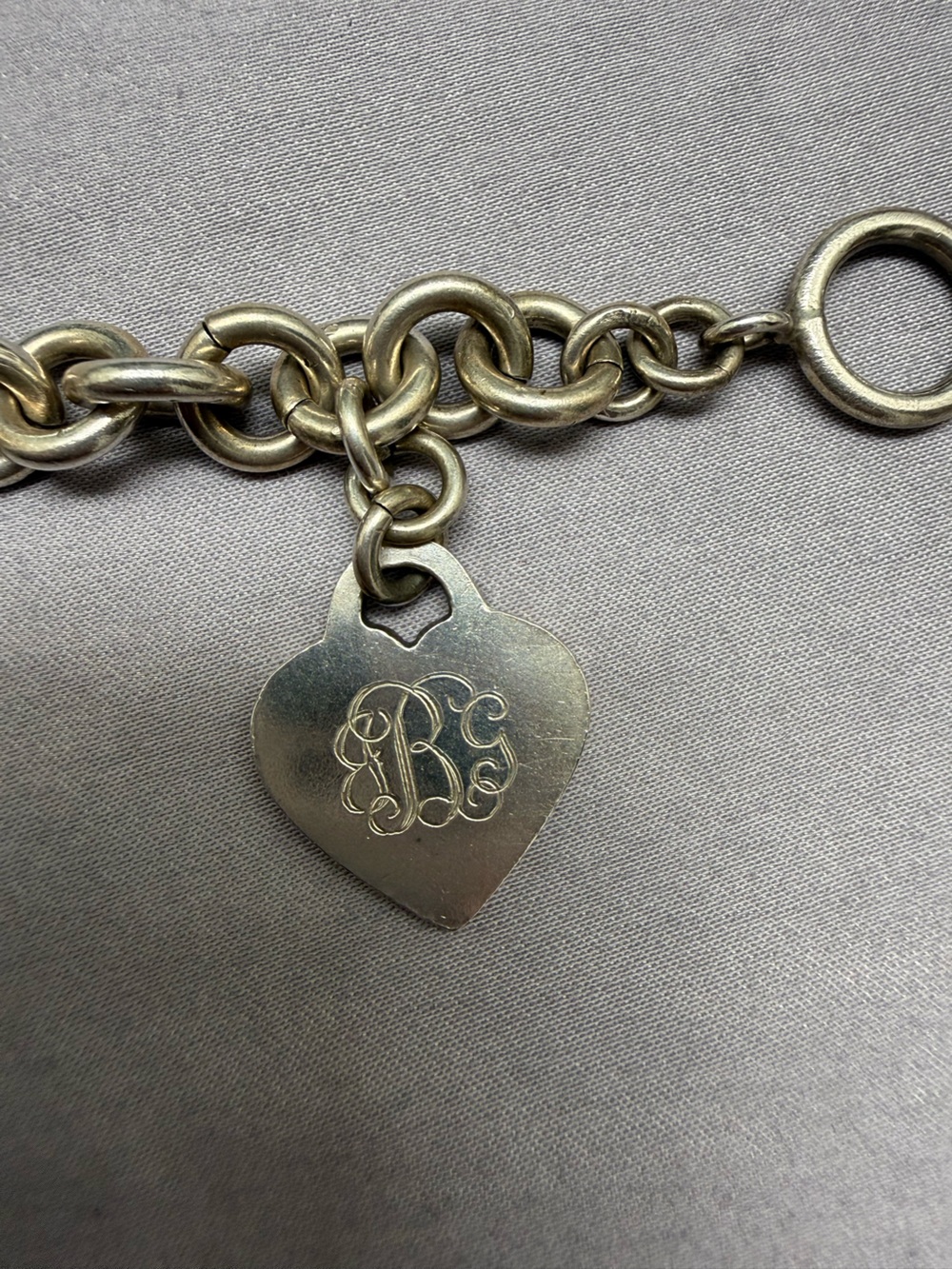 Silver toggle heart Bracelet
